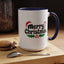 Christmas Mug - Merry Christmas Black Text Hat Candy Cane Mistletoe