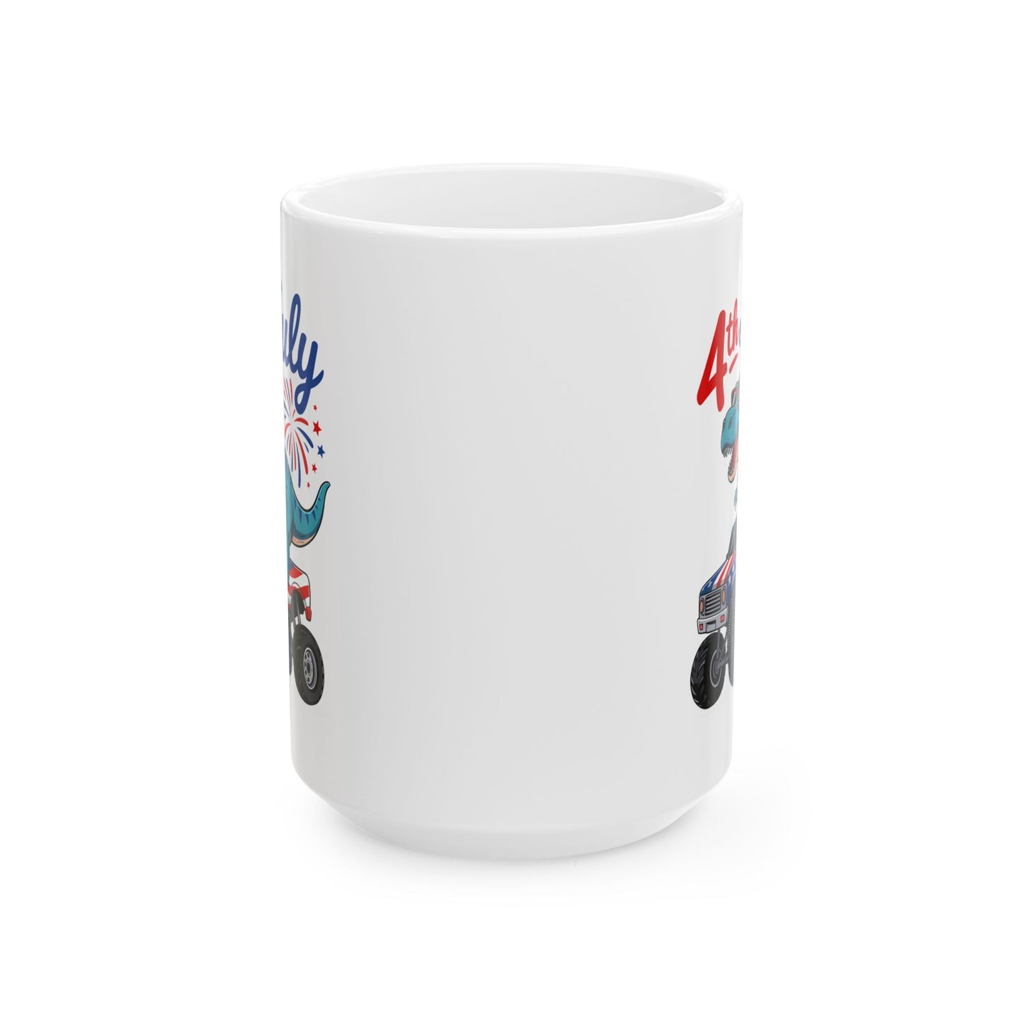 4th of July Mug - T Rex Monster Truck USA