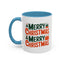 Christmas Mug - Green & Red Text Tree Presents
