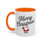 Christmas Mug - Merry Christmas Black Text Santa Present