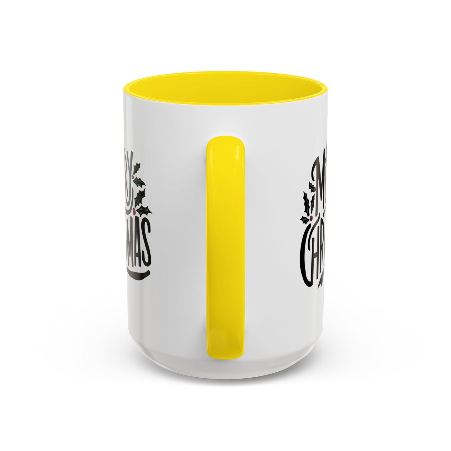 Christmas Mug - Merry Christmas Black Text Mistletoe