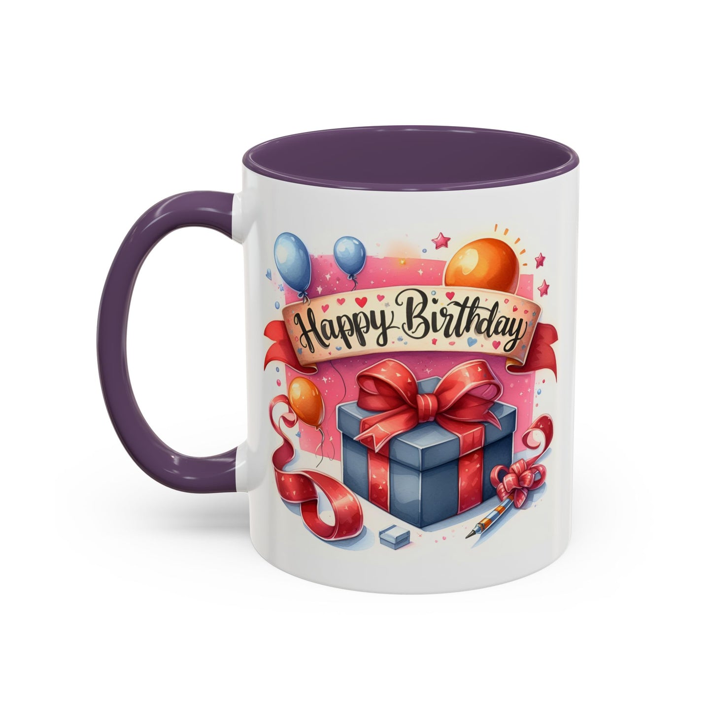 Birthday Mug - Present Pen Balloons