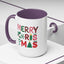Christmas Mug - Merry Christmas Red Green & Gold Decorative Text