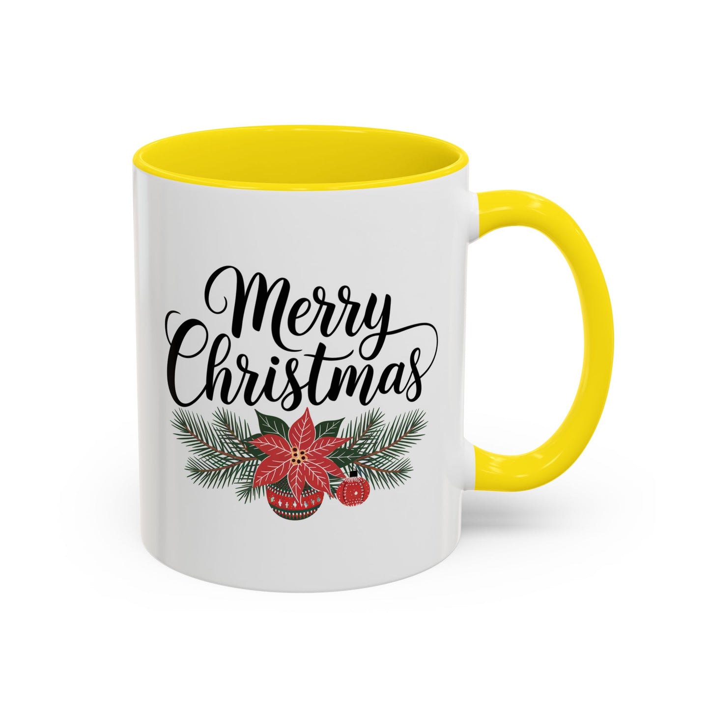 Christmas Mug - Merry Christmas Black Text Mistletoe
