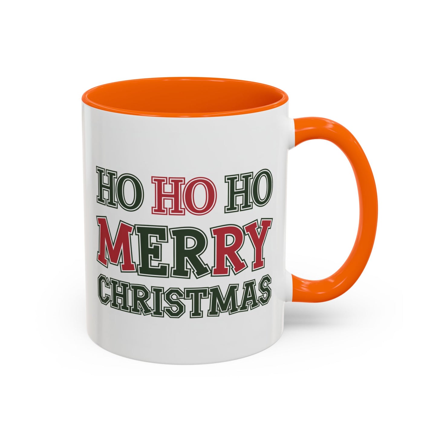 Christmas Mug - Ho Ho Ho Merry Christmas Green & Red Text 2
