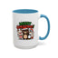 Christmas Mug - Merry Christmas Green & Red Text Cute Animals
