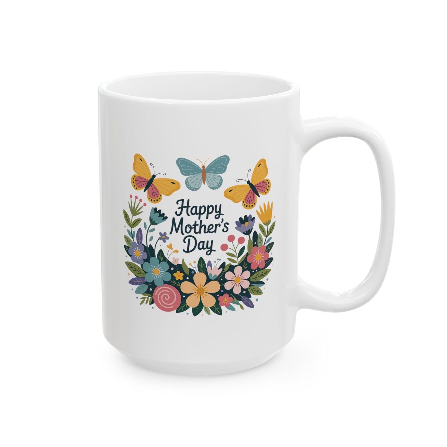 Mother's Day Mug - Happy Mother's Day Floral Butterflies