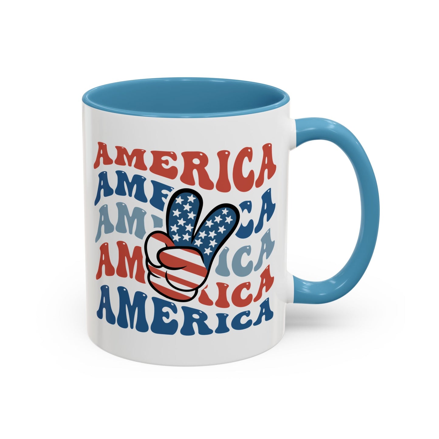 4th of July Mug - America peace Sign