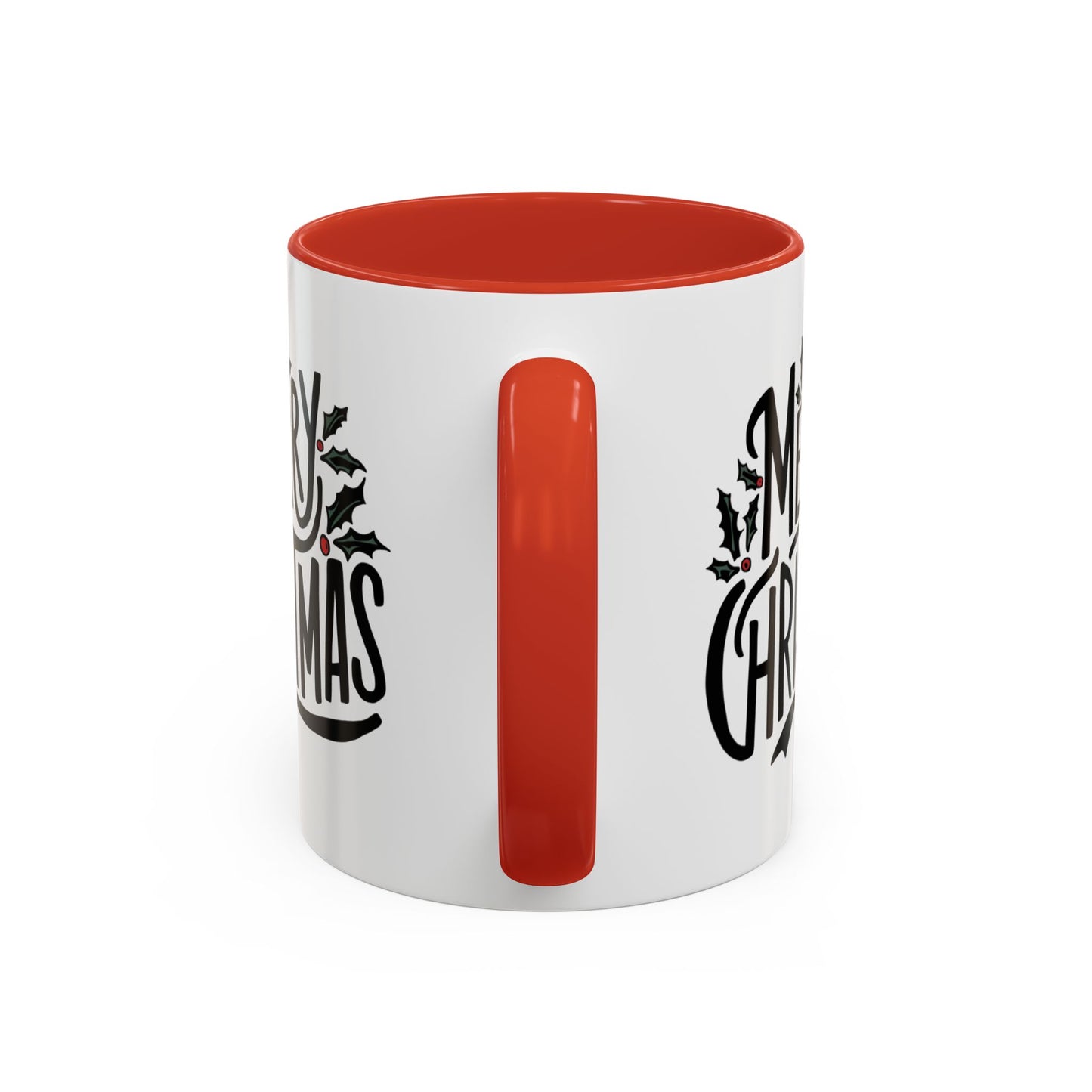 Christmas Mug - Merry Christmas Black Text Mistletoe