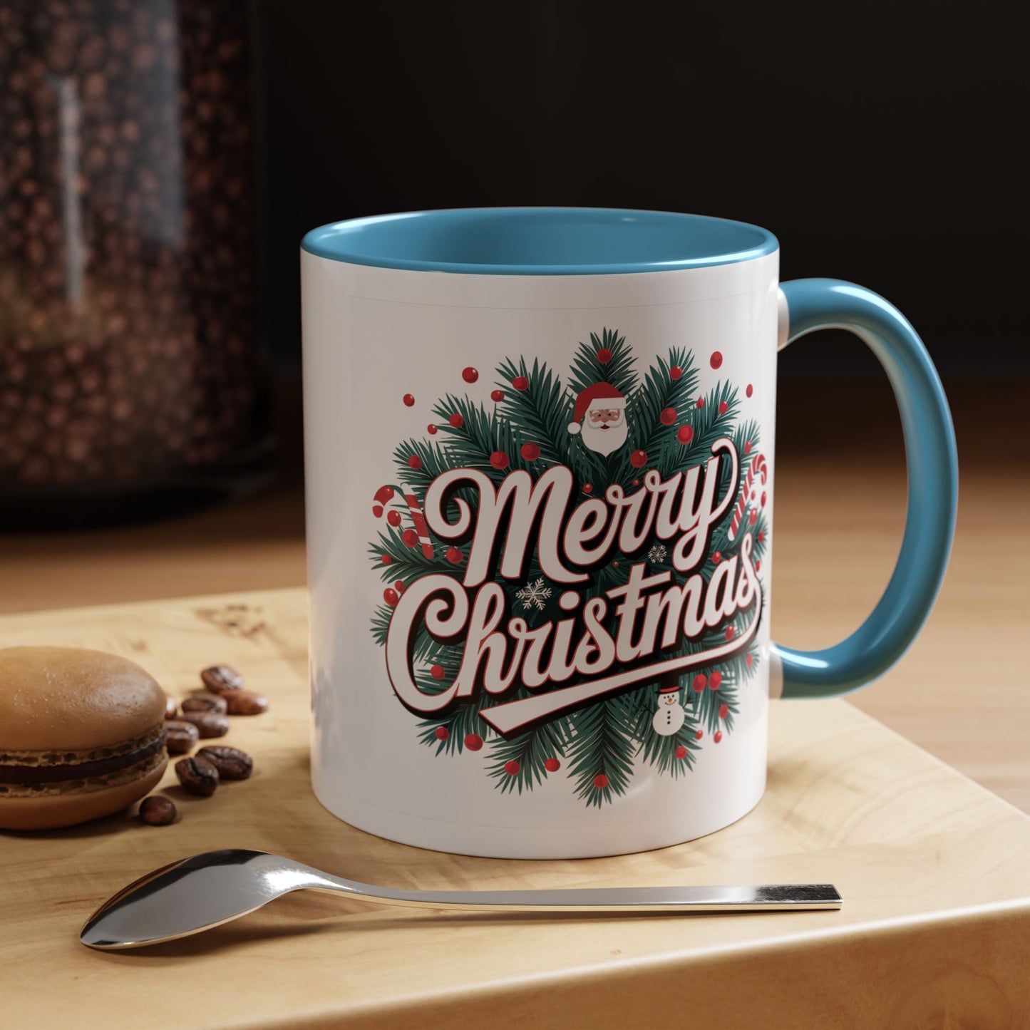 Christmas Mug - Merry Christmas White & Red Embossed Text