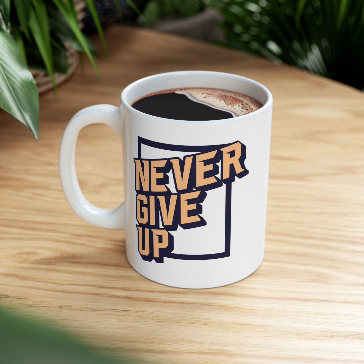 Motivation Mug - Never Give Up Art board