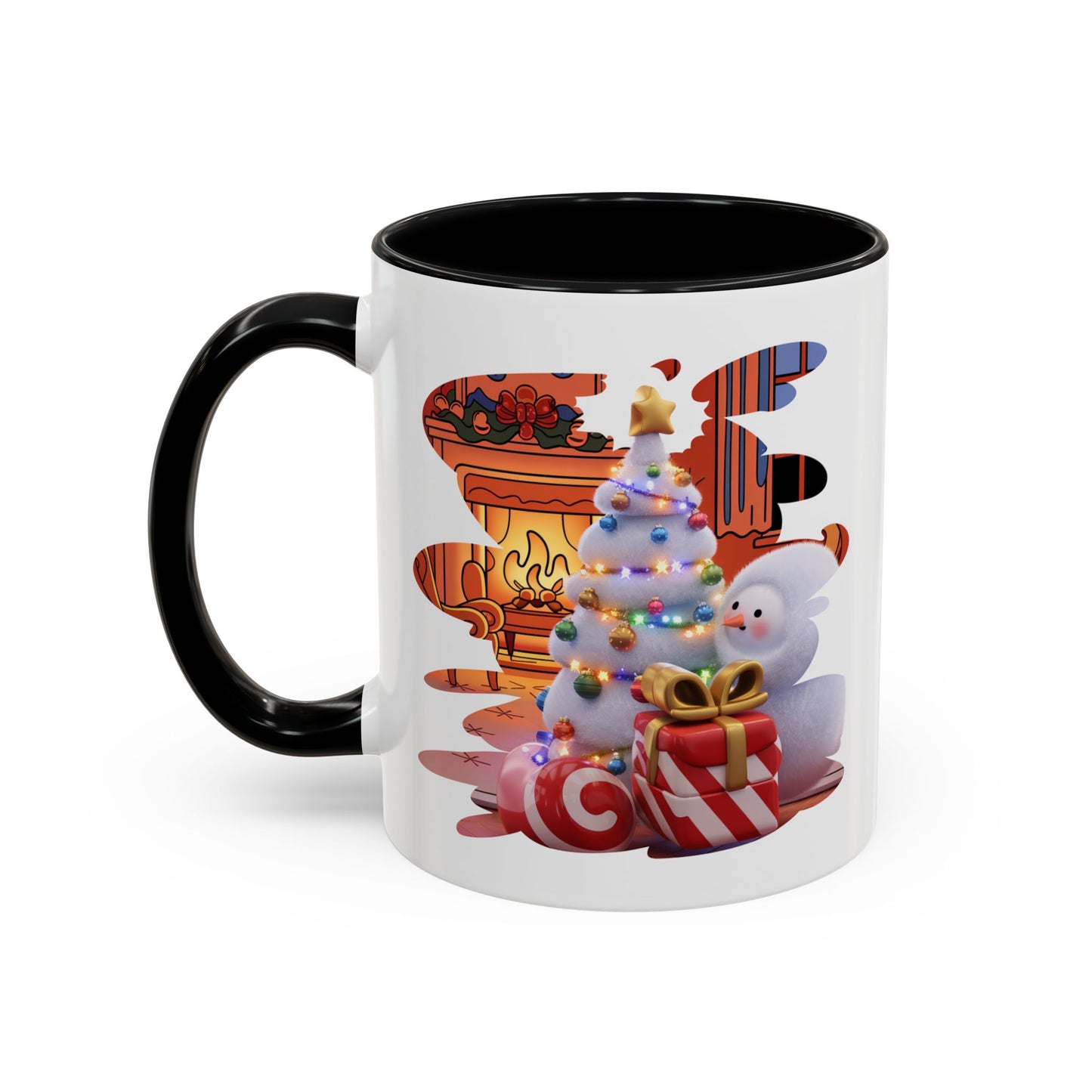 Christmas Mug - Snowman Tree Presents Fireplace