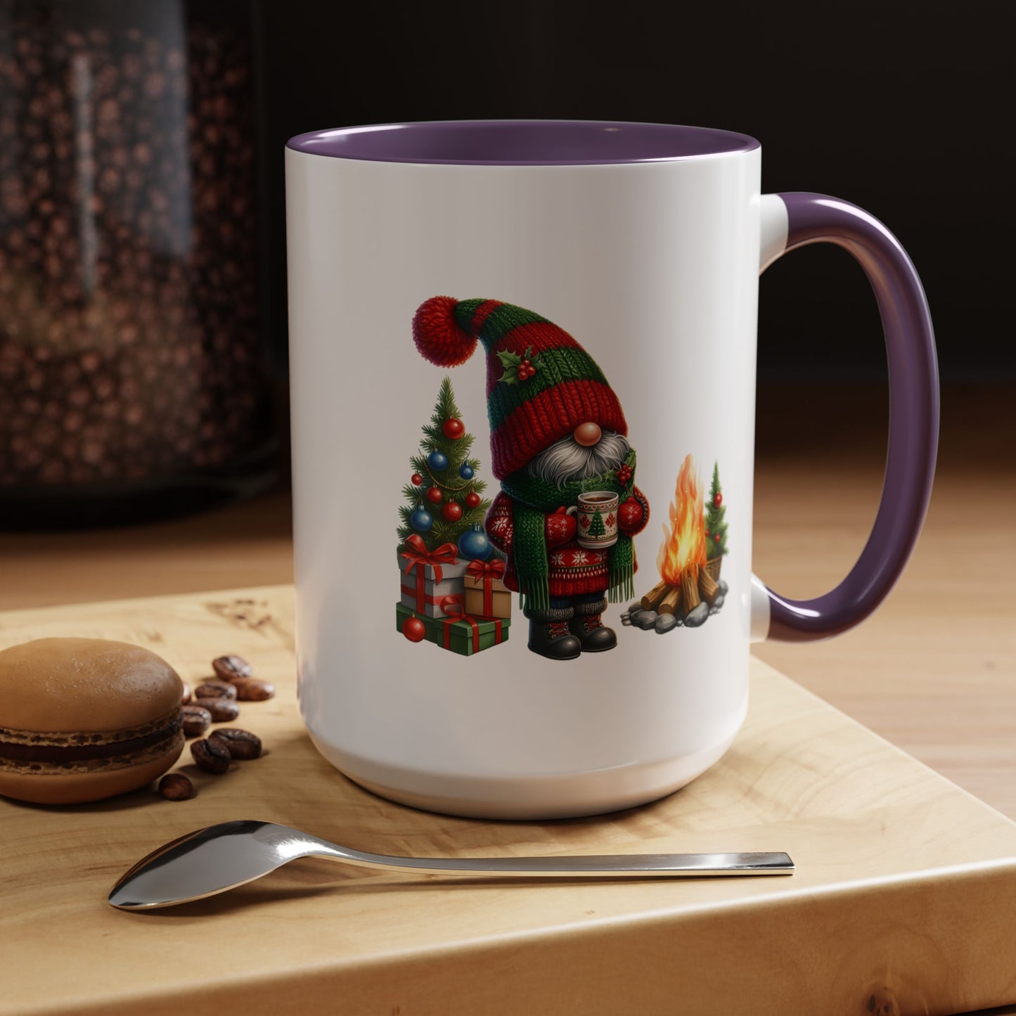 Christmas Mug - Gnome Presents and Fire