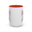 Christmas Mug - Merry Christmas Red Text Puppy Green Top