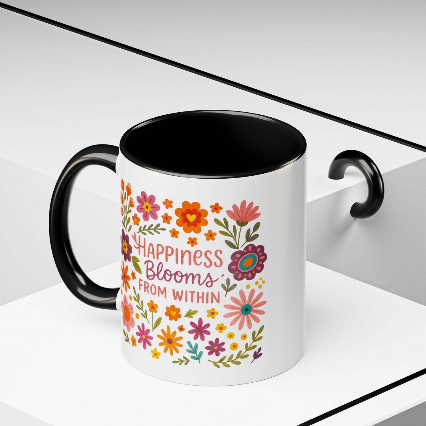 Motivation Mug - Happiness Blooms From Within