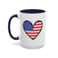 4th of July Mug - USA Flag Heart