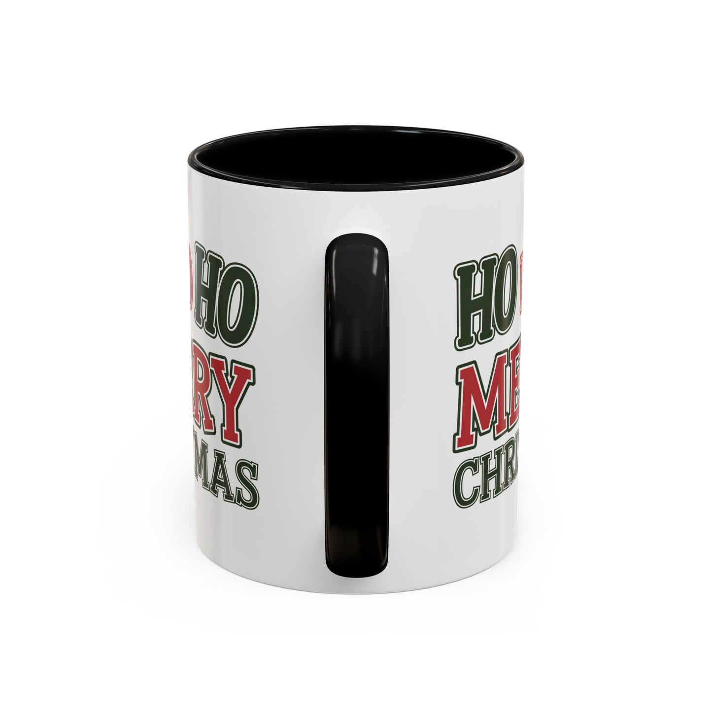 Christmas Mug - Ho Ho Ho Merry Christmas Green & Red Text