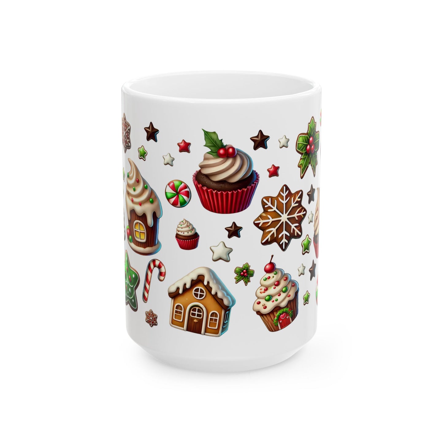 Christmas Mug - Cupcake Cookies Candy Pattern