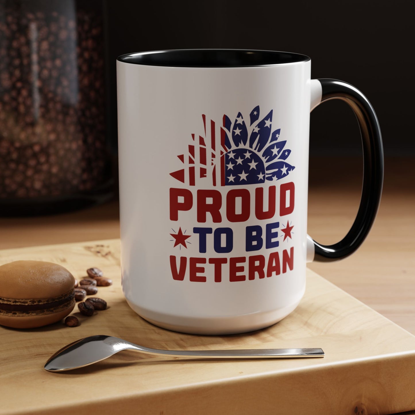 4th of July Mug - Proud to Be a Veteran Sunflower