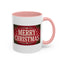 Christmas Mug - Merry Christmas Cream Text Maroon Background