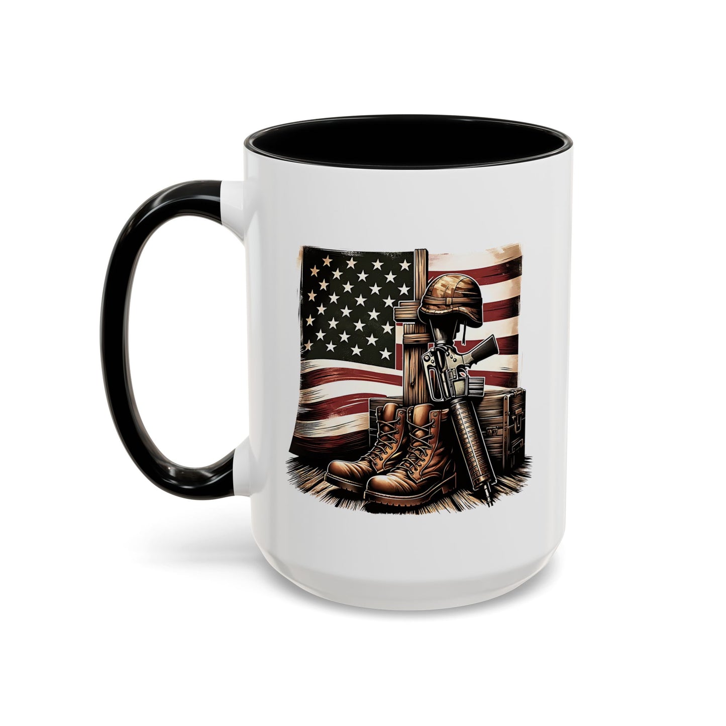 4th of July Mug - Fallen Soldier Boots Flag 3