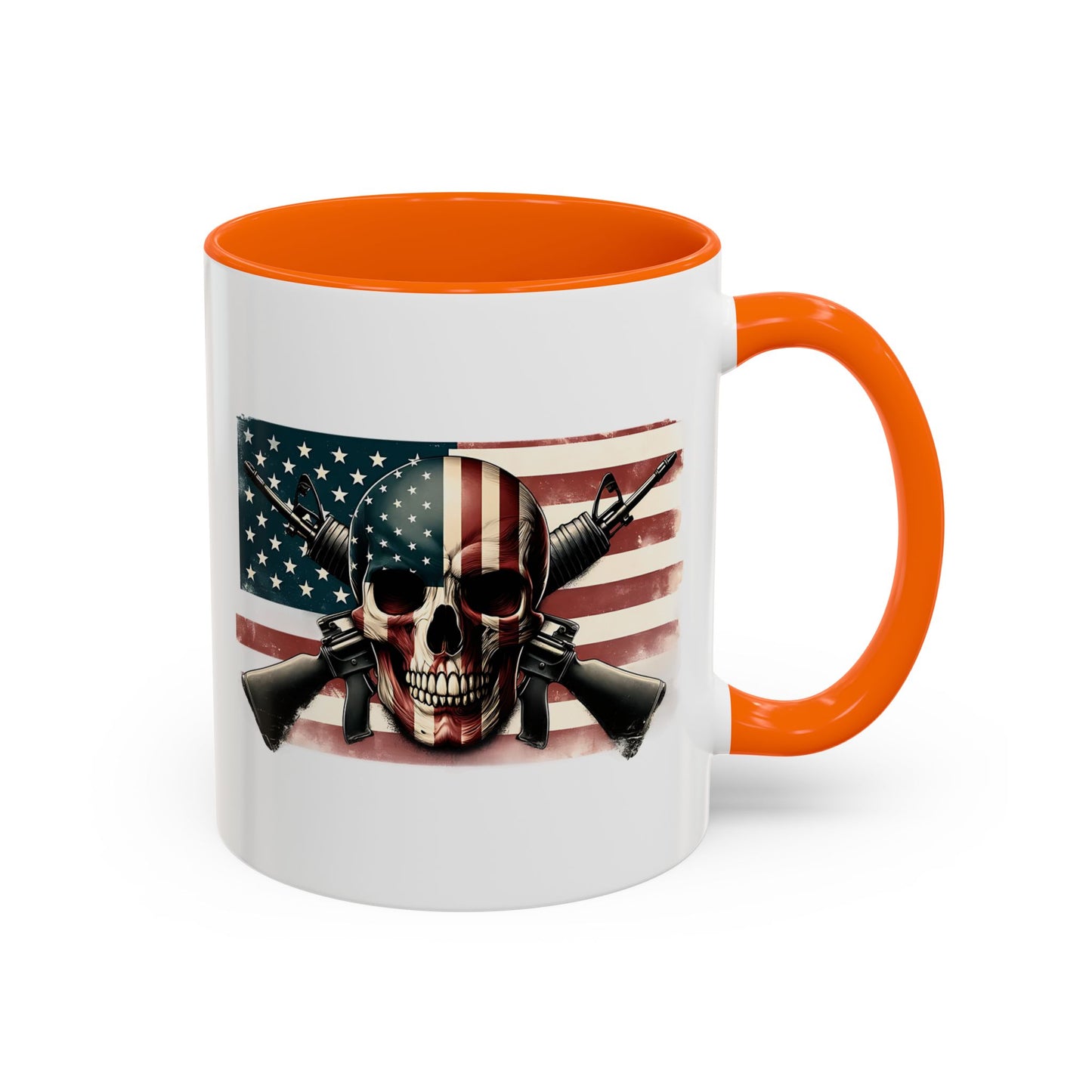 4th of July Mug - Skull Guns Flag