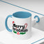Christmas Mug - Merry Christmas Black Text Hat Candy Cane Mistletoe