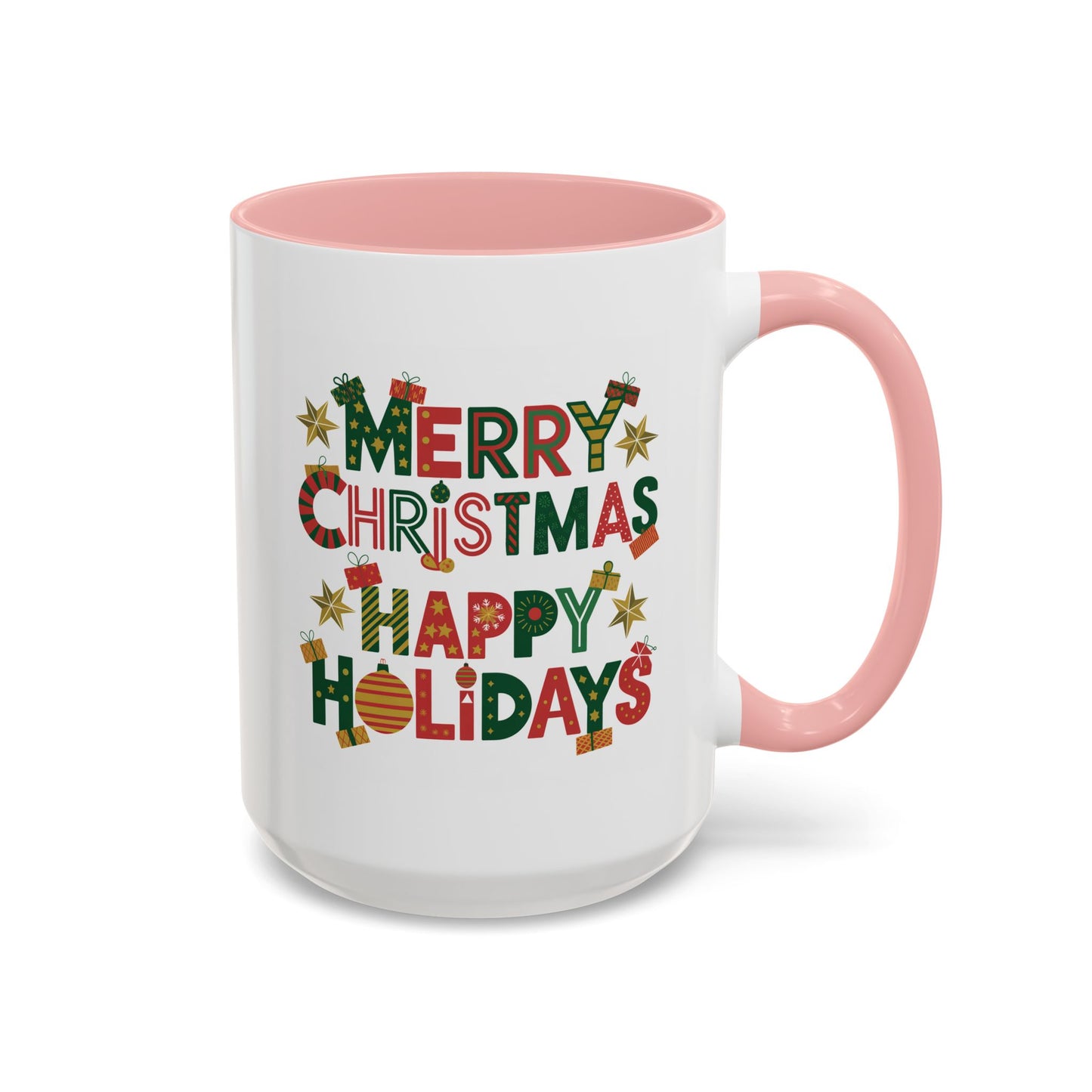 Christmas Mug - Merry Christmas Happy Holidays Decorative Text