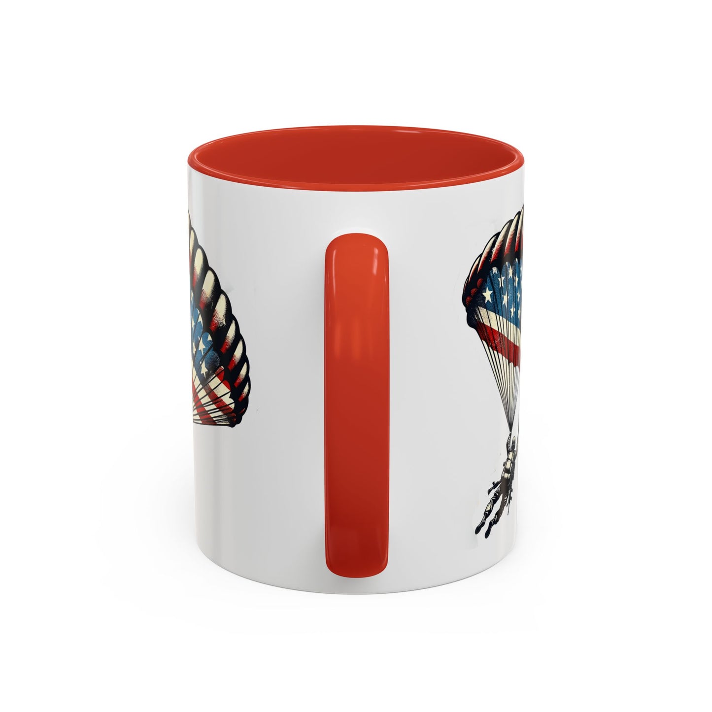 4th of July Mug - Airborne Soldier Parachute Flag