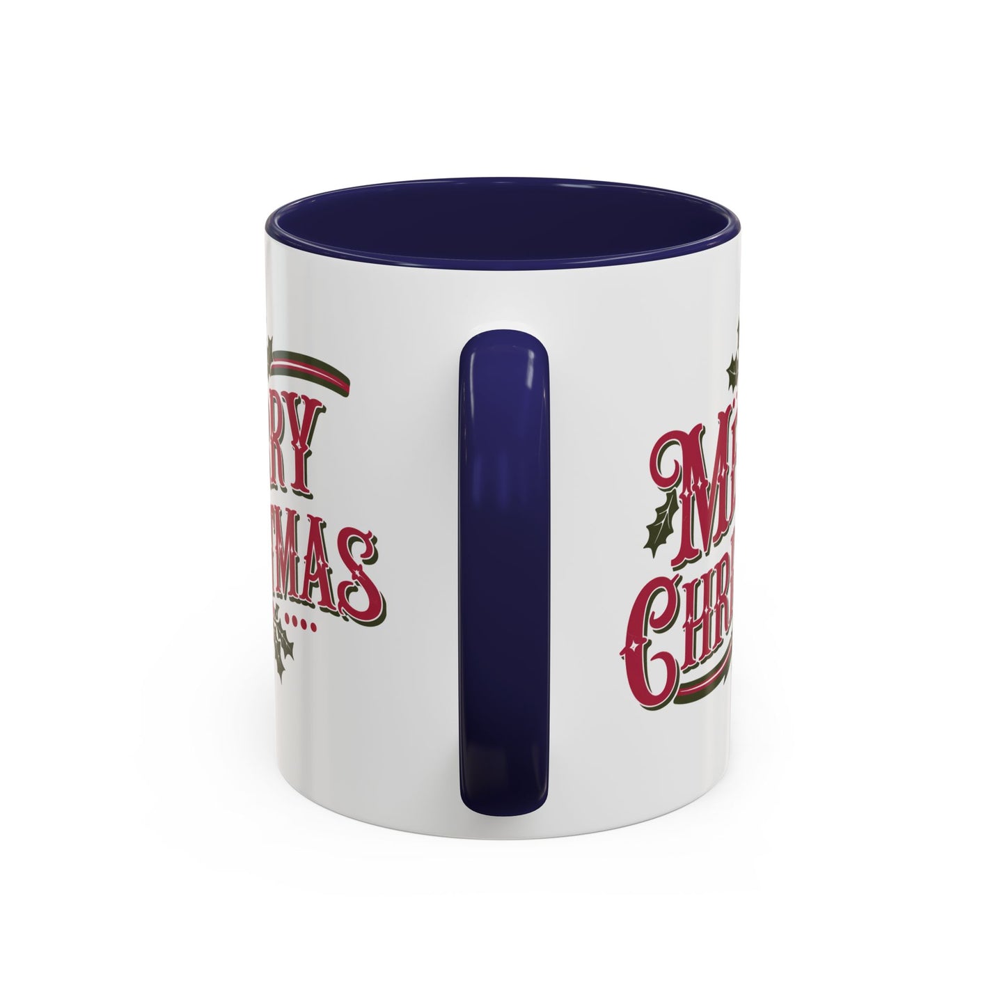 Christmas Mug - Merry Christmas Maroon & Green Text Decorations