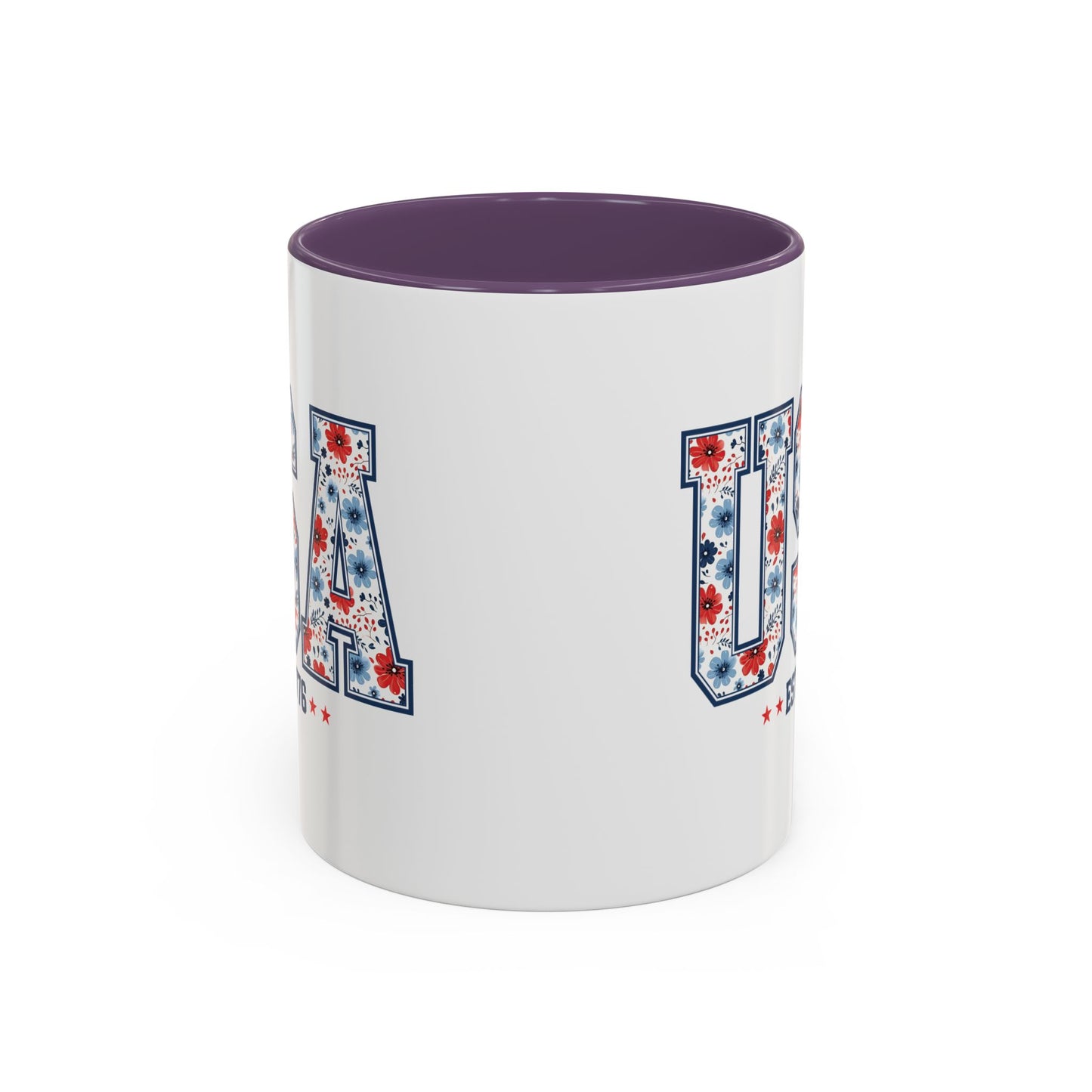 4th of July Mug - USA EST 1776 Floral