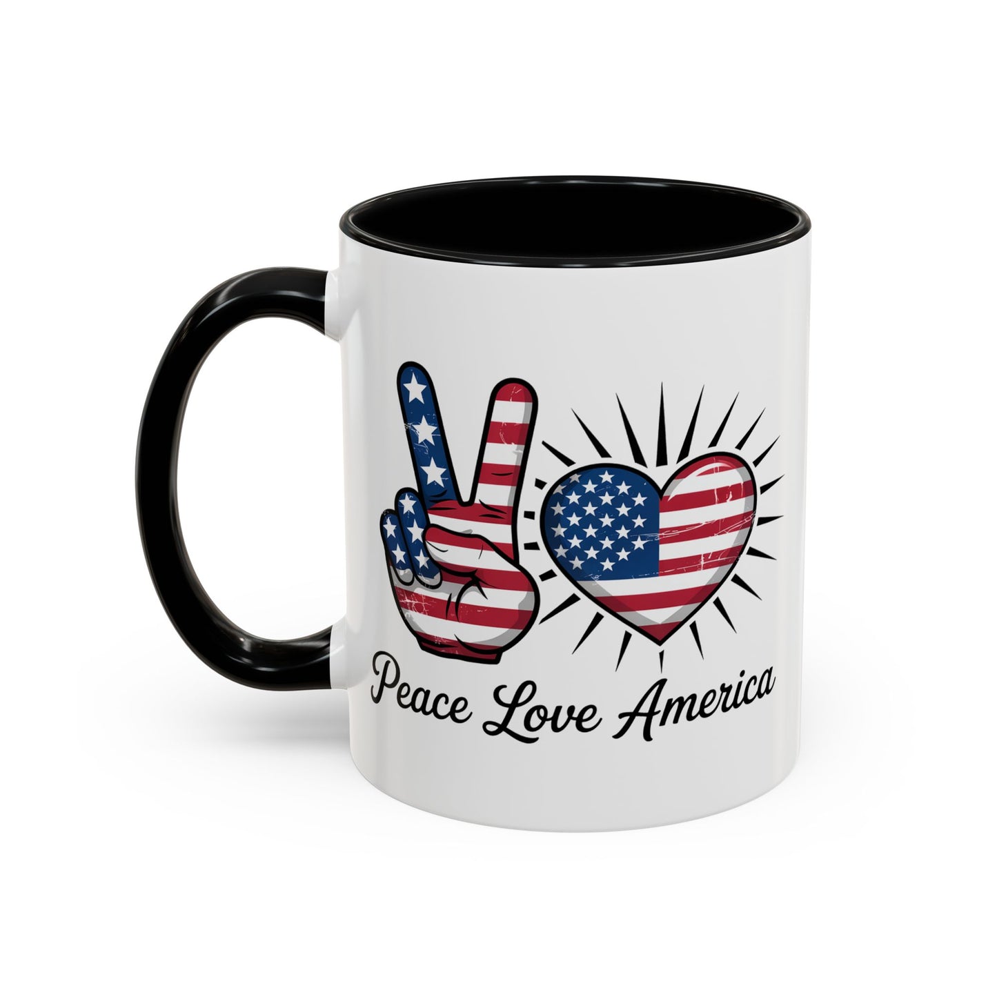 4th of July Mug - Peace Love America