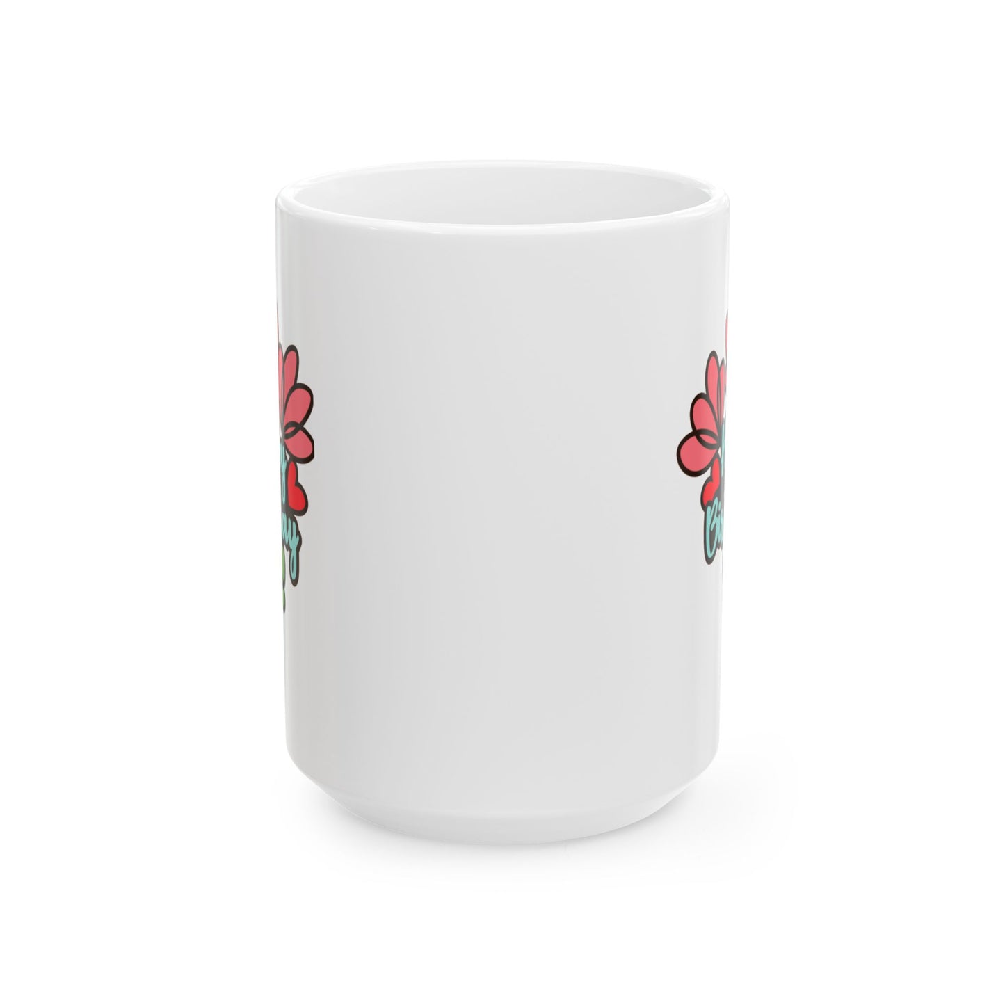 Birthday Mug - Flower Bouquet Hearts