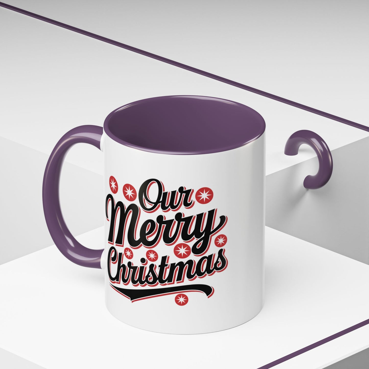 Christmas Mug - Merry Christmas Black Red & White Baseball Text