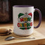 Christmas Mug - Merry Christmas Red Yellow & Green Text Green & Red Hat