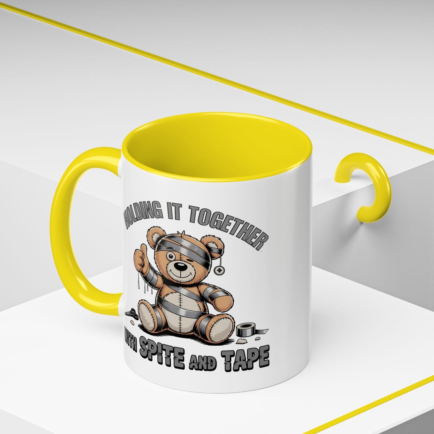 Humor Mug - Holding It Together With Spite & Tape