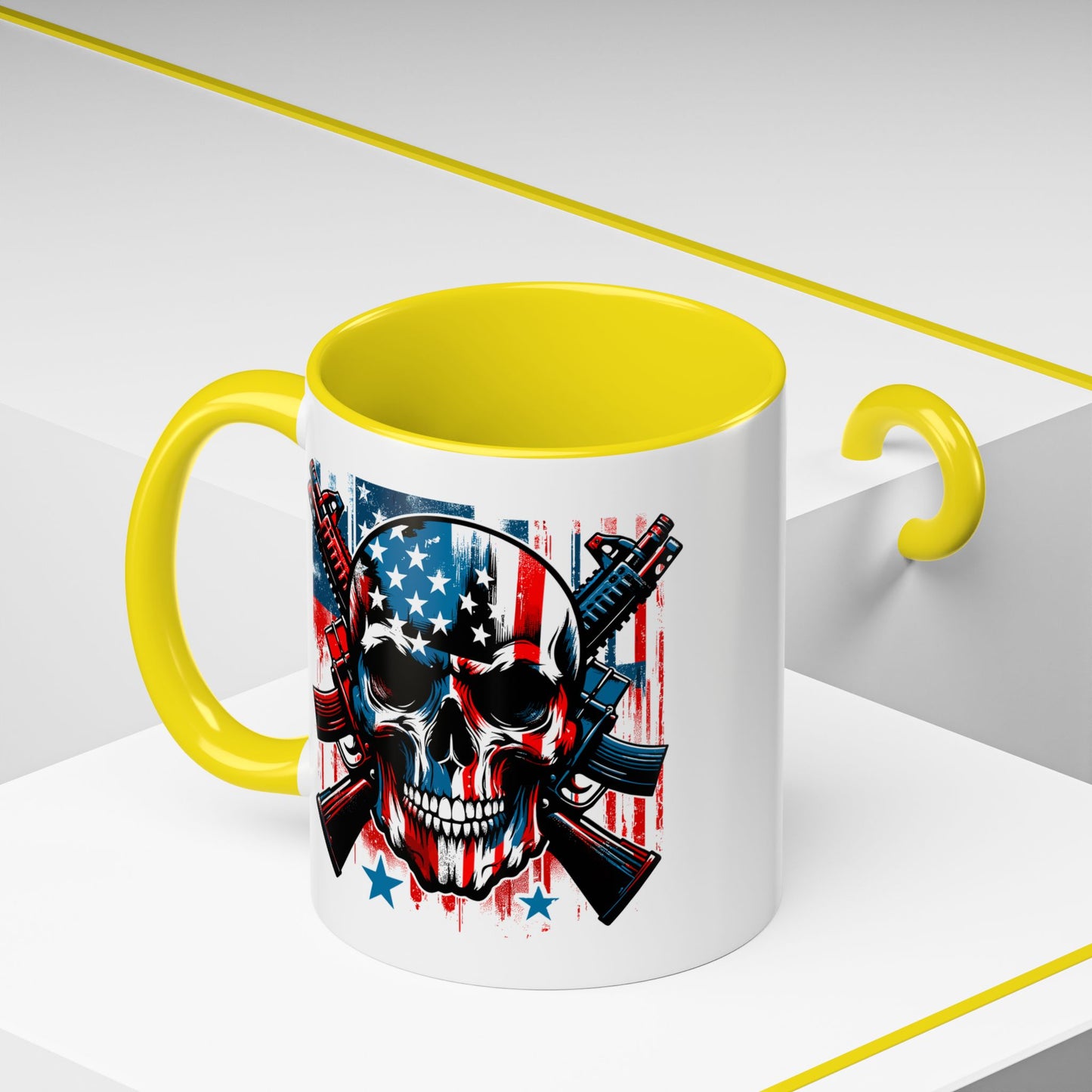 4th of July Mug - Skull With American Flag