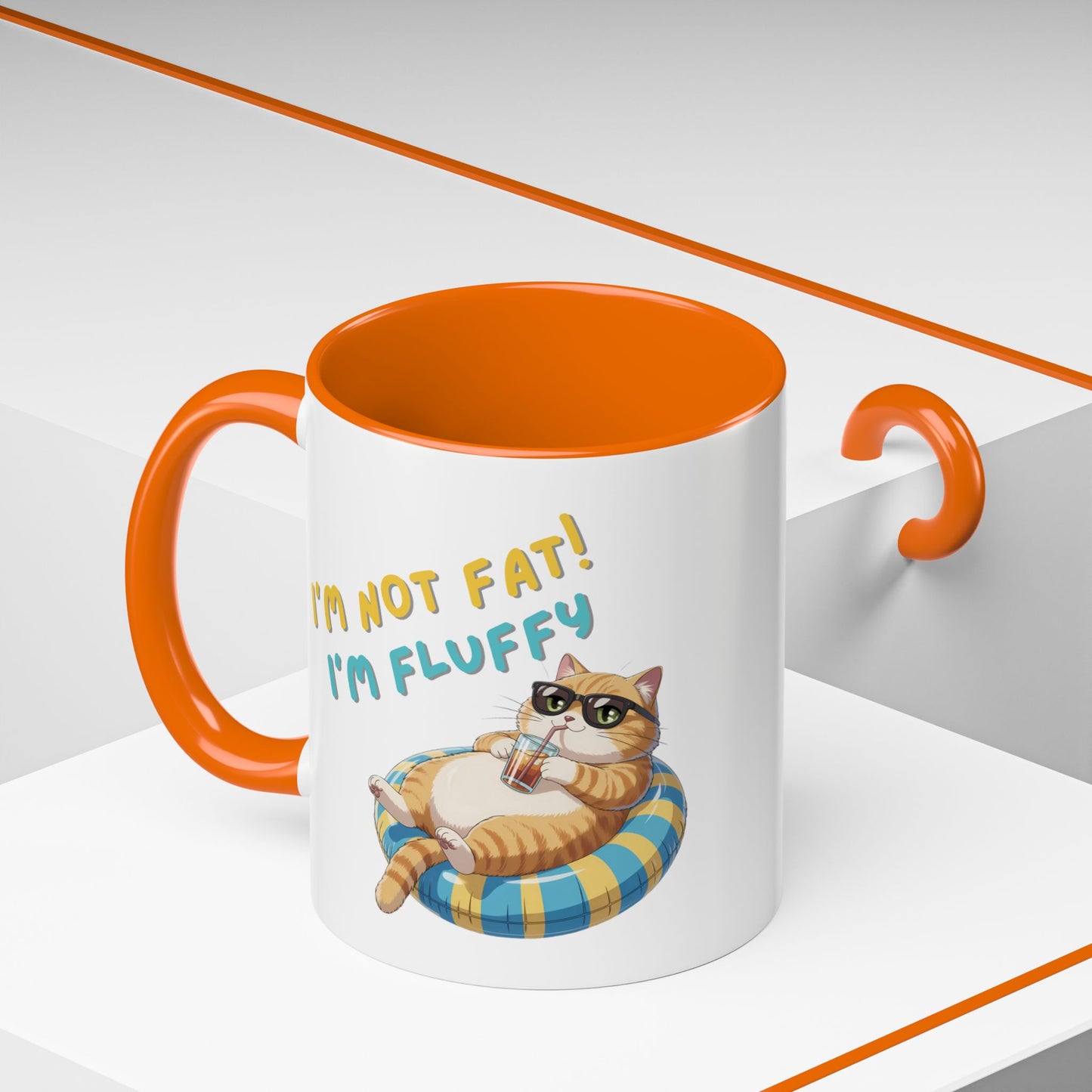 Humor Mug - I'm Not Fat I'm Just Fluffy Cat