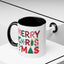 Christmas Mug - Merry Christmas Red Green & Gold Decorative Text