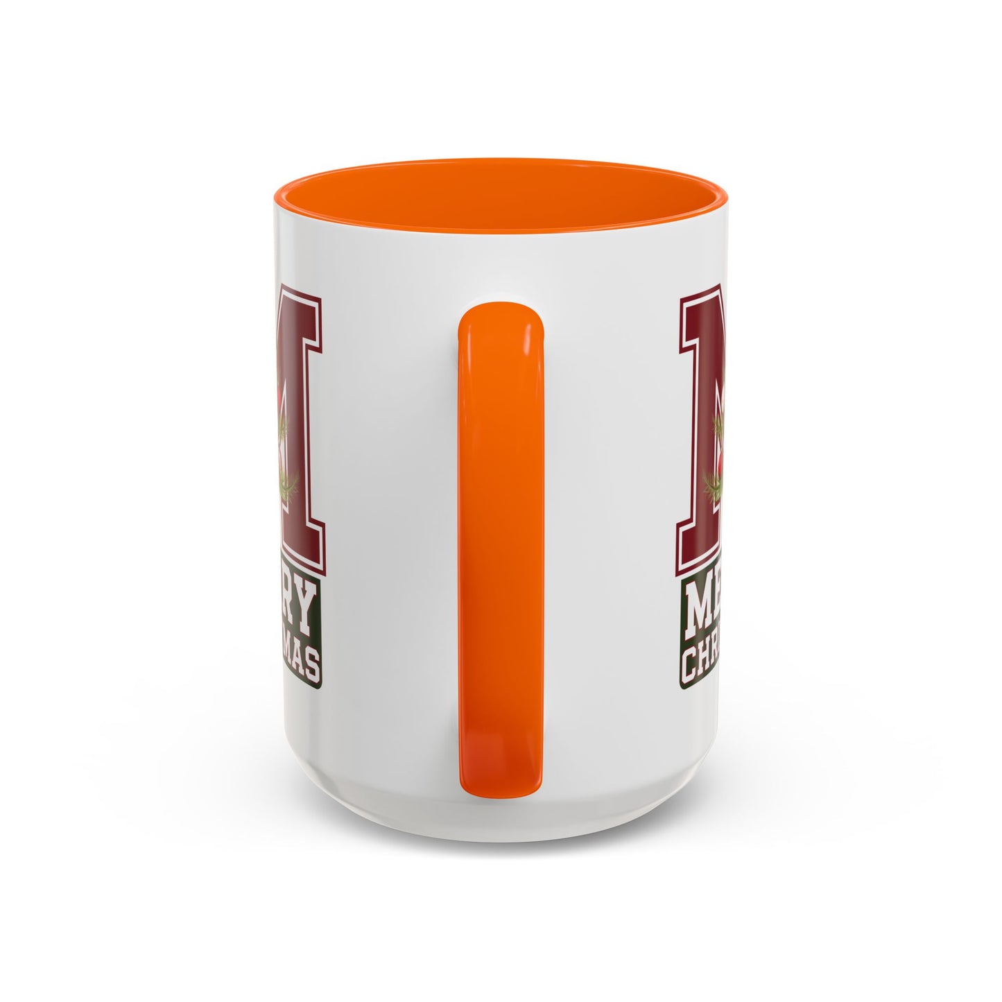 Christmas Mug - Merry Christmas White Green & Red College Text