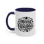 Christmas Mug - Merry Christmas Black Text Trees Snowflakes Hearts