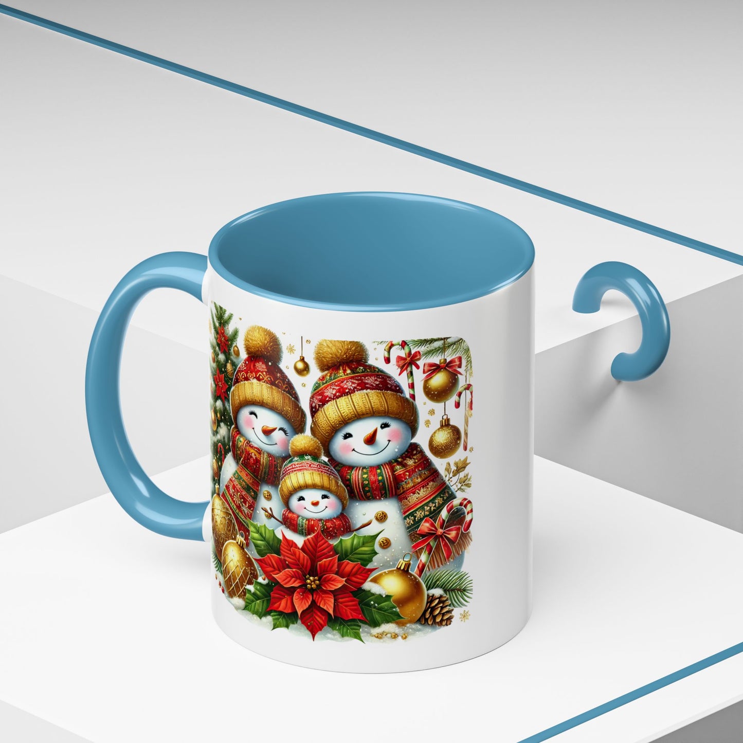 Christmas Mug - Gold Snowman Family 2