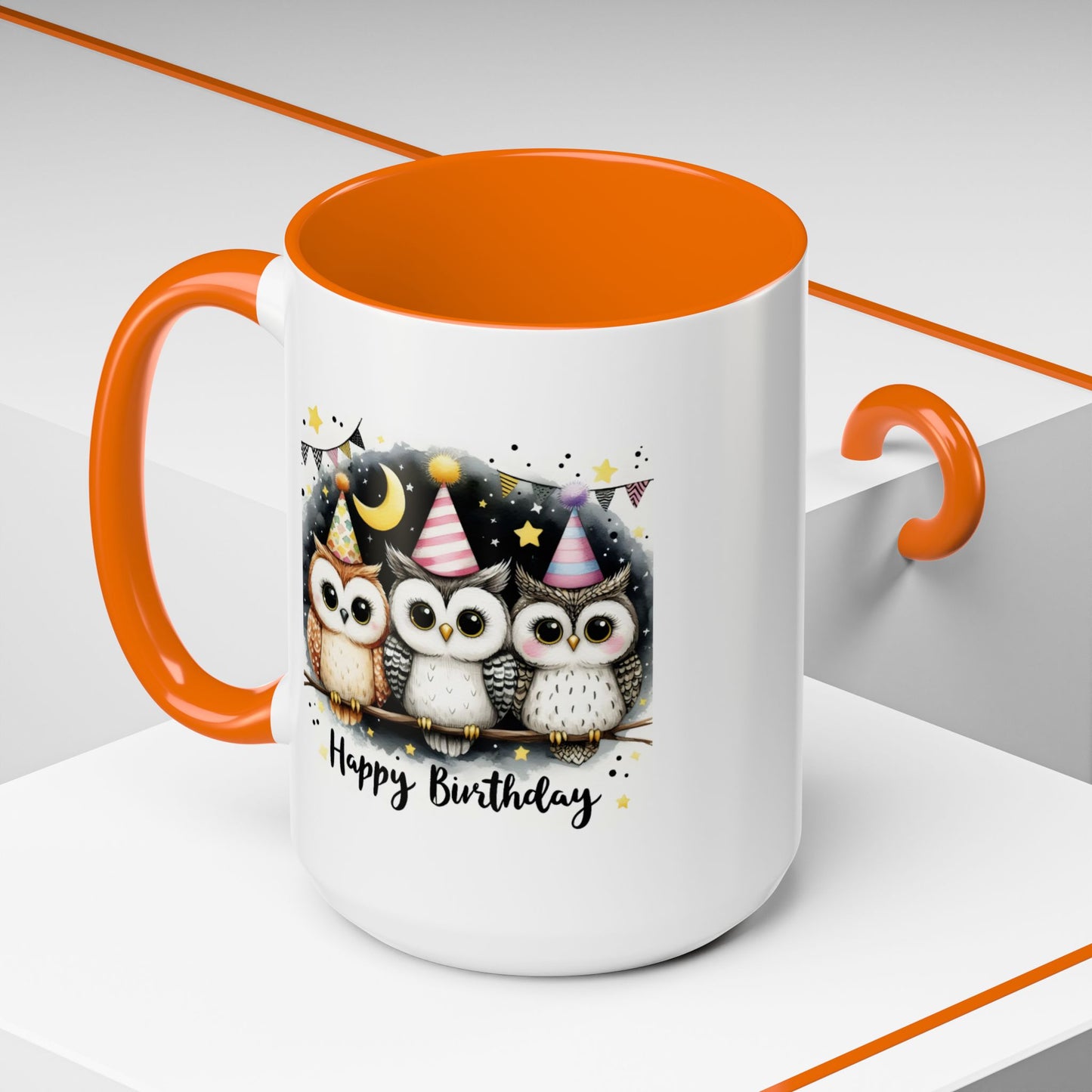 Birthday Mug - Happy Birthday Owls