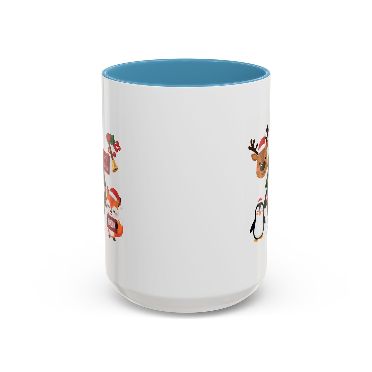 Christmas - Merry Christmas White Text Santa Reindeer Penguin Fox