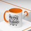 Christmas Mug - Merry Christmas Black Text Tree Snowflakes Hearts
