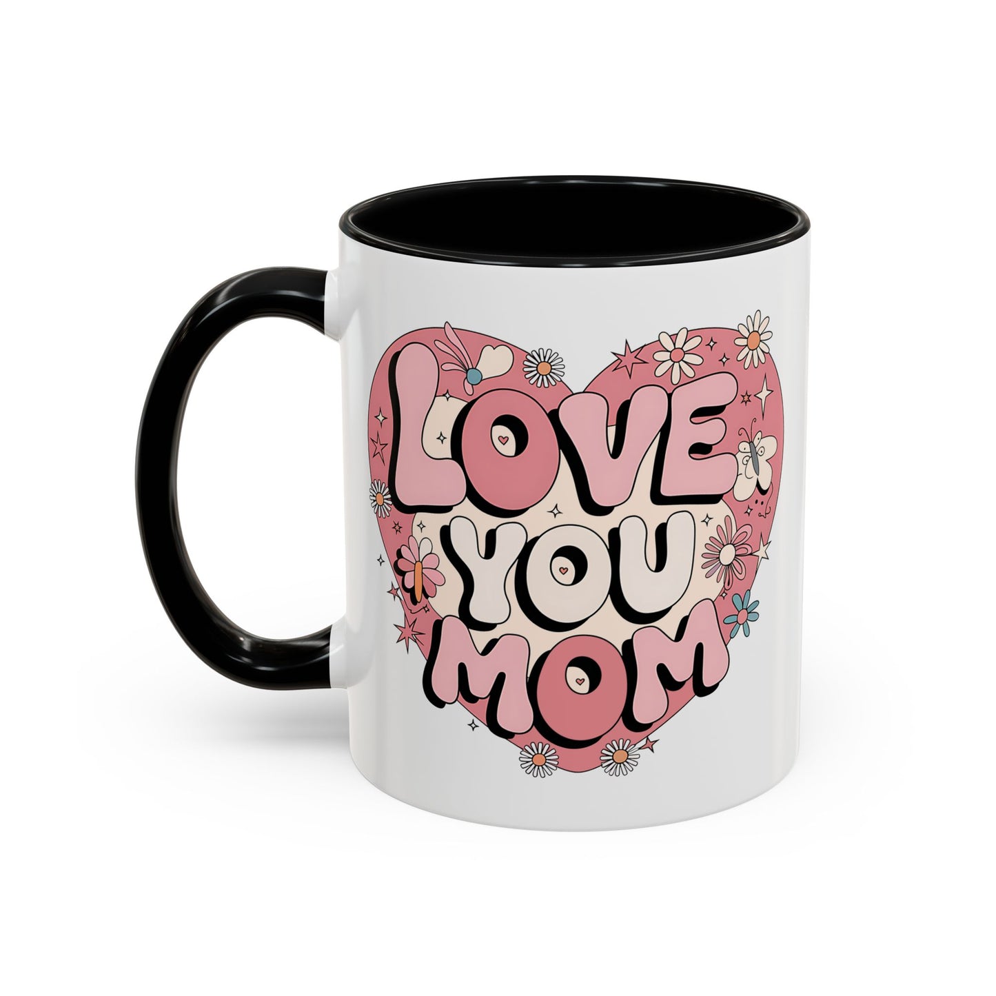 Mother's Day Mug - Love You Mom Retro Heart