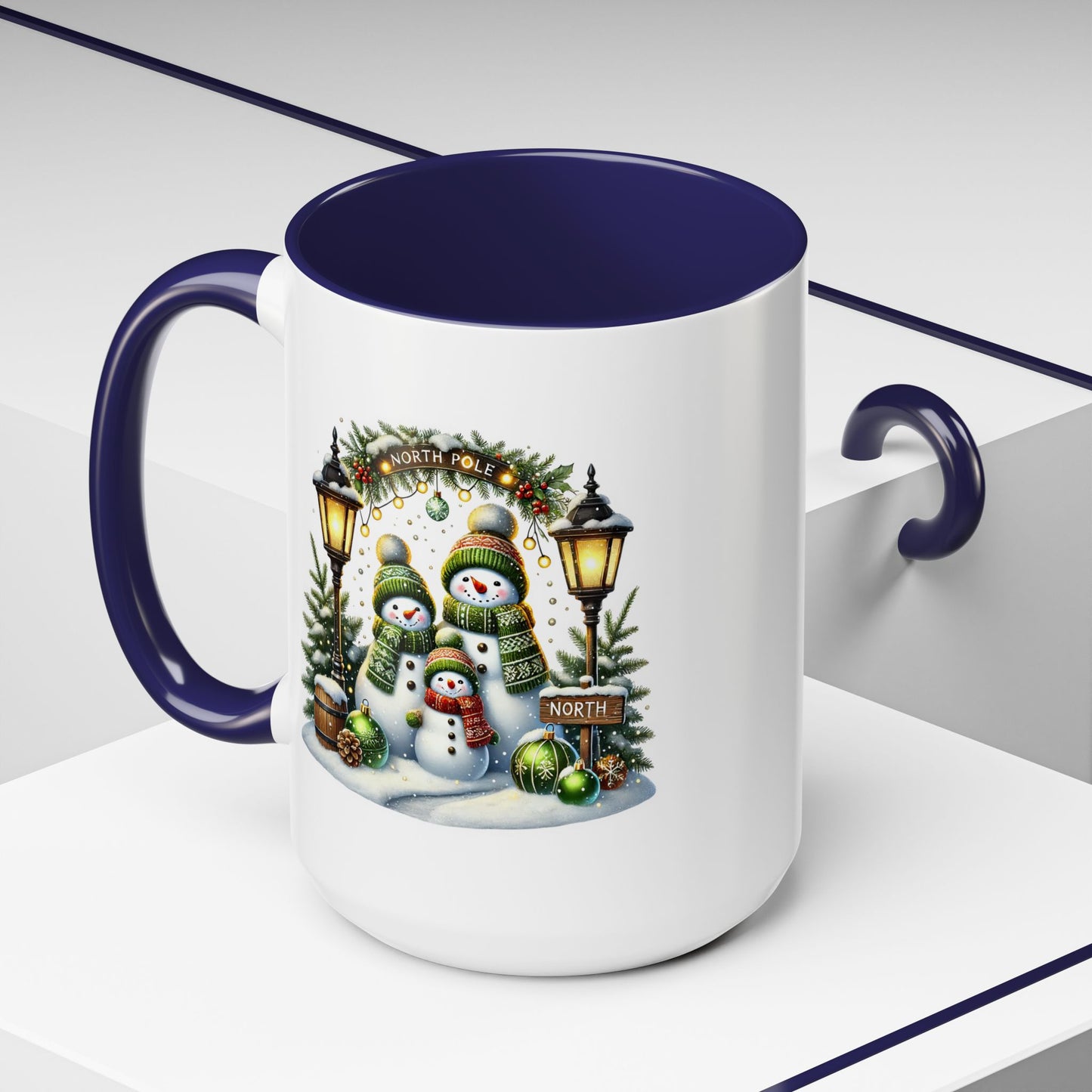 Christmas Mug - Green Snowman Family