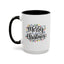 Christmas Mug - Merry Christmas Black Text Colored Lights