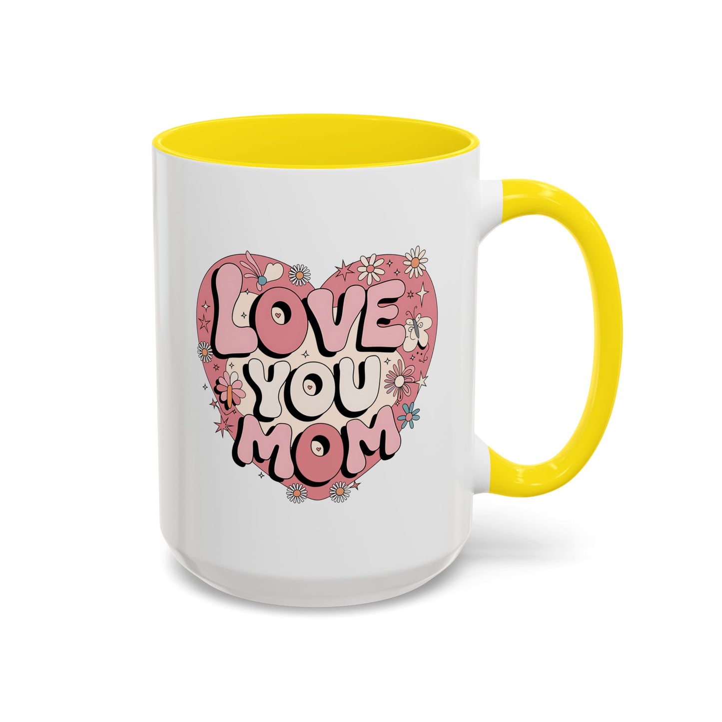 Mother's Day Mug - Love You Mom Retro Heart