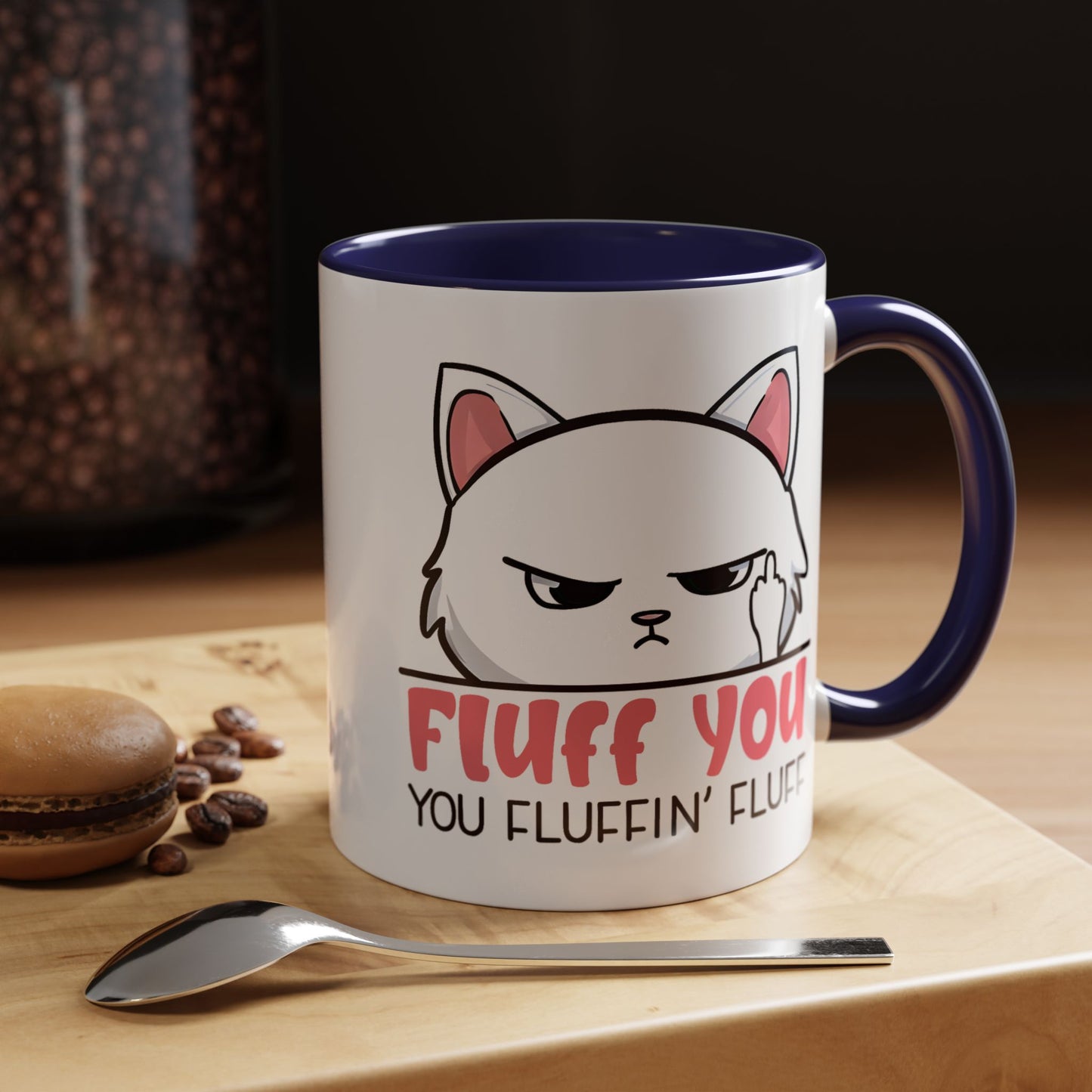 Adult Mug - Fluff You White Cat